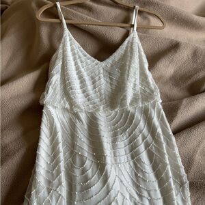 Adrianna Papell white beaded short gown